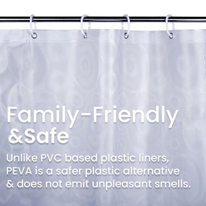 LiBa PEVA Shower Curtain Liner with 12 Plastic Rings - 8G Waterproof Shower Liner for Bathroom, 72x72 Inch Stall Shower Curtain Liner with Magnets, Oceanic Gradient Weighted