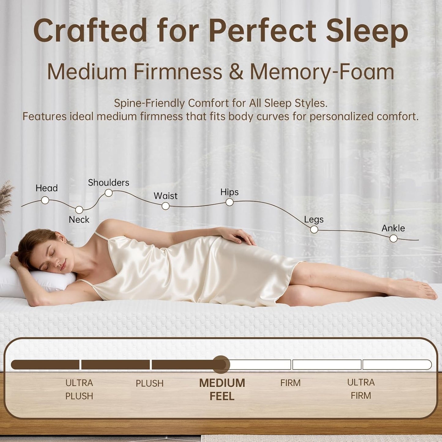 TFD Twin Mattress - 8 Inch Gel Memory Foam for Comfortable Sleep | Medium Firm & CertiPUR-US Certified