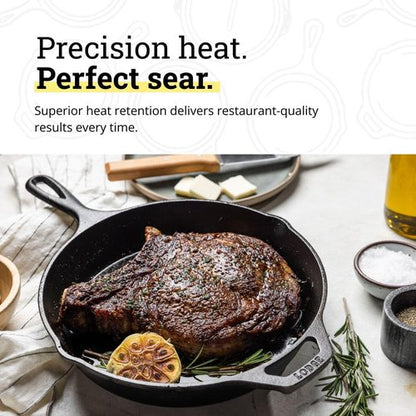 Lodge Seasoned Cast Iron Skillet Set - PFAS-Free Non-Toxic Cookware - Naturally Non-Stick | 8, 10.25 & 12 Inches