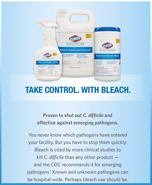 Clorox Healthcare Bleach Germicidal Wipes, 6" x 5", 150 Count Canister (Package May Vary)