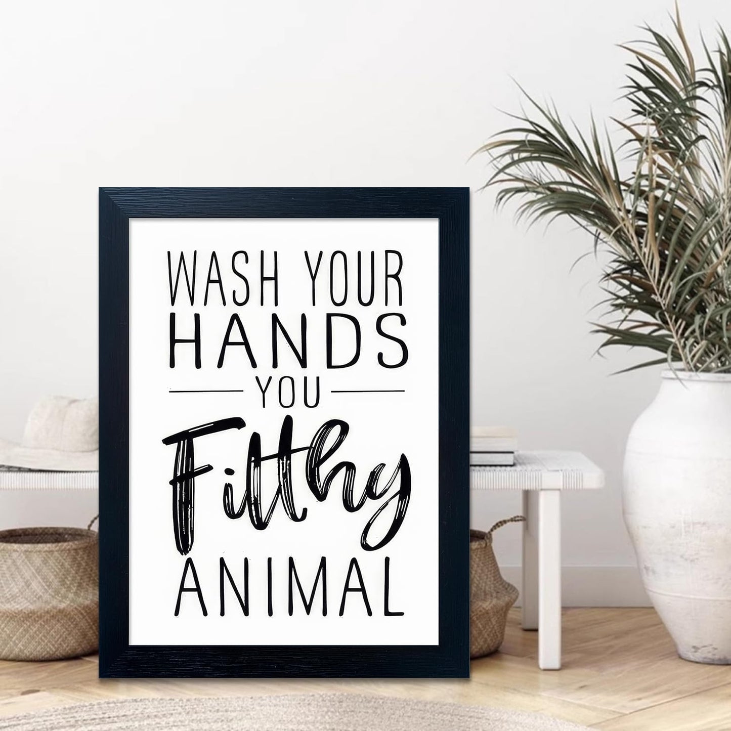 Regine Switzerland Bathroom Decor Wall Art - Black & White Framed Prints for Guest Toilets