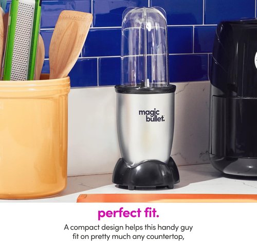 Magic Bullet Blender - 11 Piece Set | Compact Silver Kitchen Blender for Smoothies & More