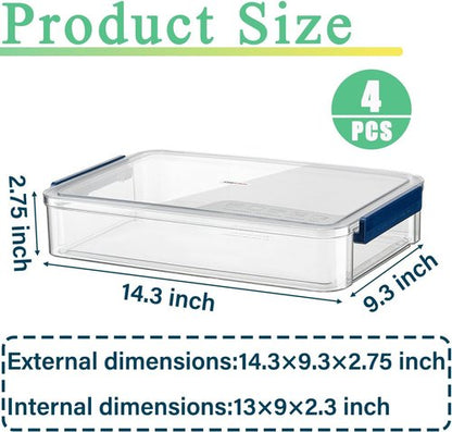 Clear Plastic Storage Box - 5.5qt Snap-Tight Latch Organizer | Stackable Container for A4 Files, Photos & Crafts