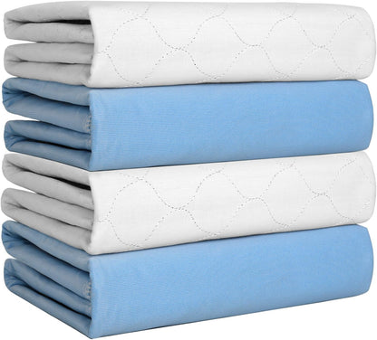 Regine Switzerland Heavy Absorbency Bed Pad - Washable Incontinence Underpads, 34” x 36” (4 Pack)