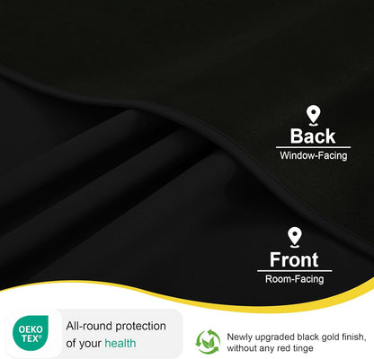 NICETOWN 100% Blackout Curtains - Thermal Insulated Grommet Drapes, 84" Long | 52" W x 84" L, 2 Panels