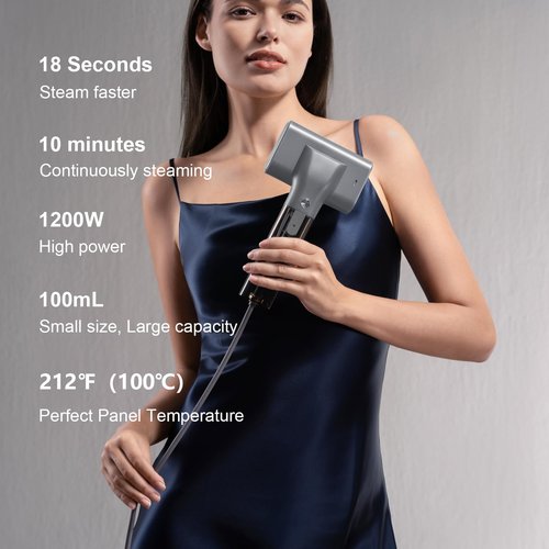G10 Pro Steamer for Clothes, Global Voltage Adaptation Handheld Garment Steamer, Dual Steam Modes,1200W Mini Steam Iron for Travel and Home (110-240V Cool Gray)