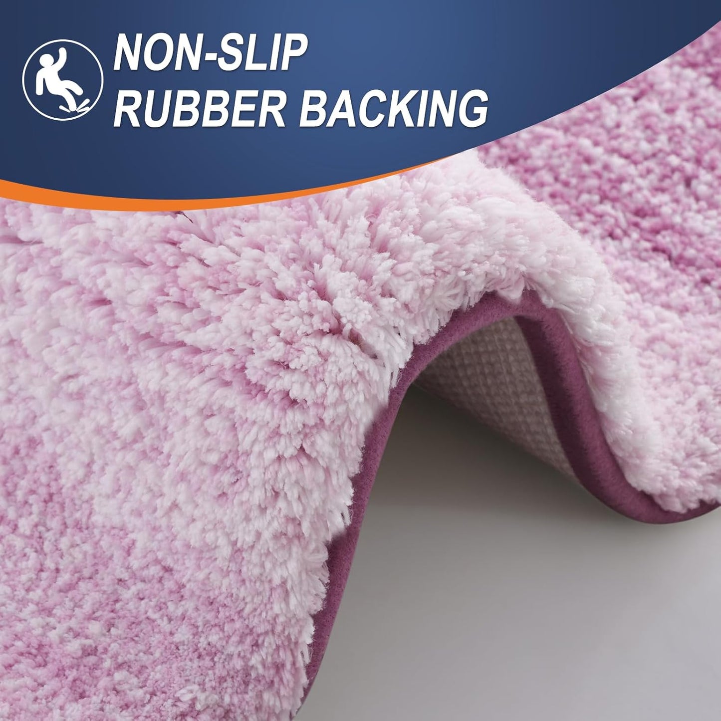 OLANLY Bathroom Runner Rugs - Extra Soft Microfiber Bath Mats | 54x24, Quick Dry, Rubber Backing, Pinkish-Purple