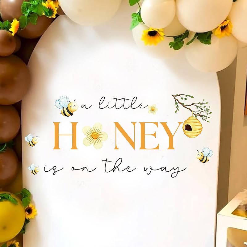 Bee Baby Shower Backdrop Decal Sign - Honey Theme Nursery Wall Decoration