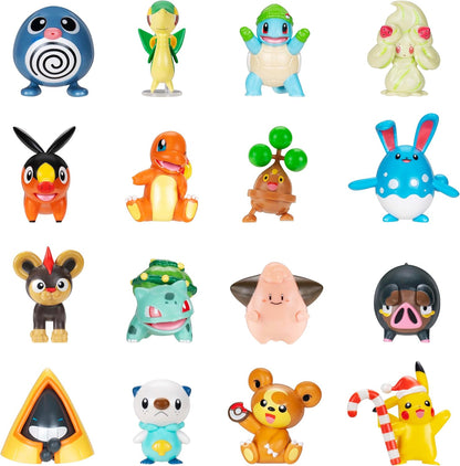 Pokemon Holiday Calendar 2025 - 16 Premium 2-Inch Battle Figures & 8 Unique Accessories
