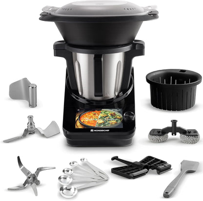 Wonderchef Chef Magic - All-in-One Kitchen Robot for Indian & International Cuisine | Automatic Chopping, Sautéing, Stirring, Kneading | Mobile App & Recipes by Chef Sanjeev Kapoor | 2-Year Warranty