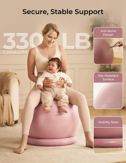 Momcozy BirthEase Maternity Ball Set, Birthing Ball with App Full-Journey Courses, BPA-Free PVC & Anti Burst Exercise Yoga Ball for Maternity, Labor, Physio, Recovery