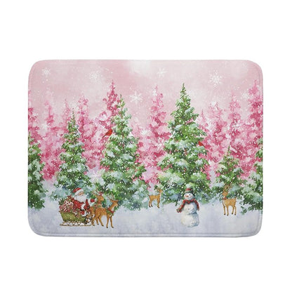 Winter Forest 24x18 Inch Dish Drying Mat - Christmas Kitchen Counter Protector