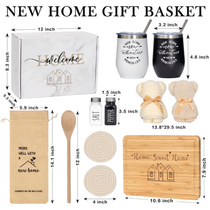 YLOVAN House Warming Gifts New Home (11 Piece Set), Unique Housewarming Baskets for Couples, Clients, Women, Men, Closing Gift for Home Buyers Realtors, Welcome First Apartment Essentials Ideas