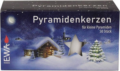 Jeka Pyramid Candles - 14mm Medium White Candles for Elegant Home Decor