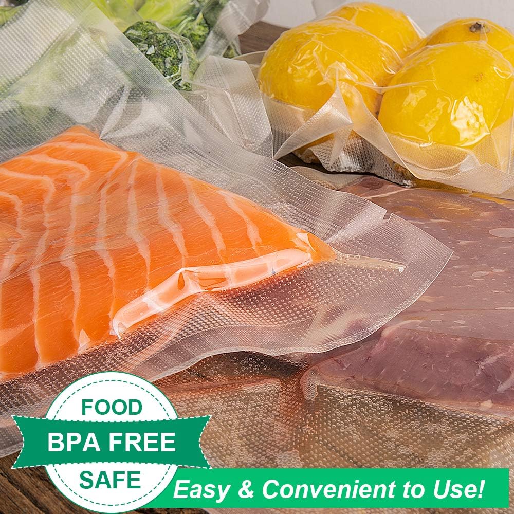 Skiennix Vacuum Sealer Bags - Heavy Duty BPA-Free Rolls for Storage & Sous Vide | 6 Pack (8"x20' & 11"x20')