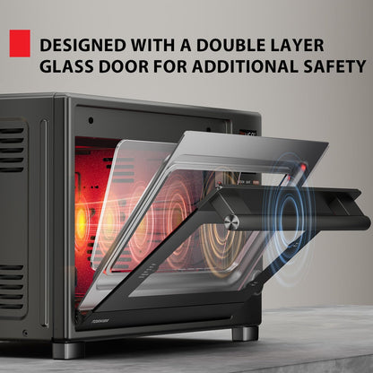 TOSHIBA ChefFry Air Fryer Toaster Oven - 12-in-1 Convection Oven with 34QT Capacity & Dual-Temp Tech