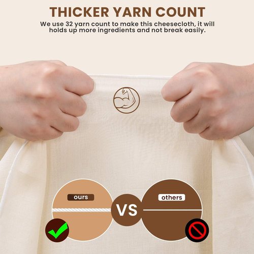 Grade 100 Precut Cheesecloth by [Brand Name] - Ultra Fine Straining & Cooking Cloth | 15 x 15'' 4 Pack, 100% Unbleached Cotton