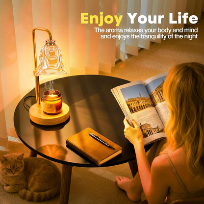Skiennix Candle Warmer Lamp - Electric Wax Warmer with Timer & 5 Brightness Settings | Adjustable Height Home Decor Gift