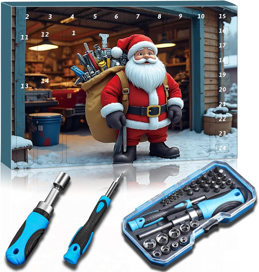 Tool Advent Calendar 2025 - 44-Piece Precision Tool Set with Screwdrivers & Storage Case | Perfect Christmas Gift for Men