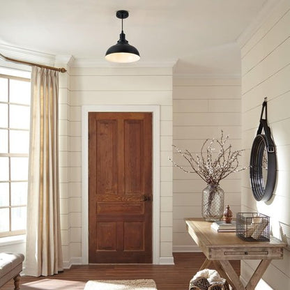 ALAISLYC 1 Pack Farmhouse Pendant Light Black Pendant Lighting for Kitchen Island Industrial Hanging Barn Light Pendant Lighting Over Island Sink Light Fixtures