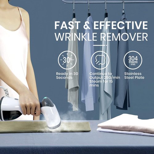 Kolohoso Handheld Garment Steamer - 1500W Fast Heat Up, Portable Travel Steamer with 260ml Tank - Grey