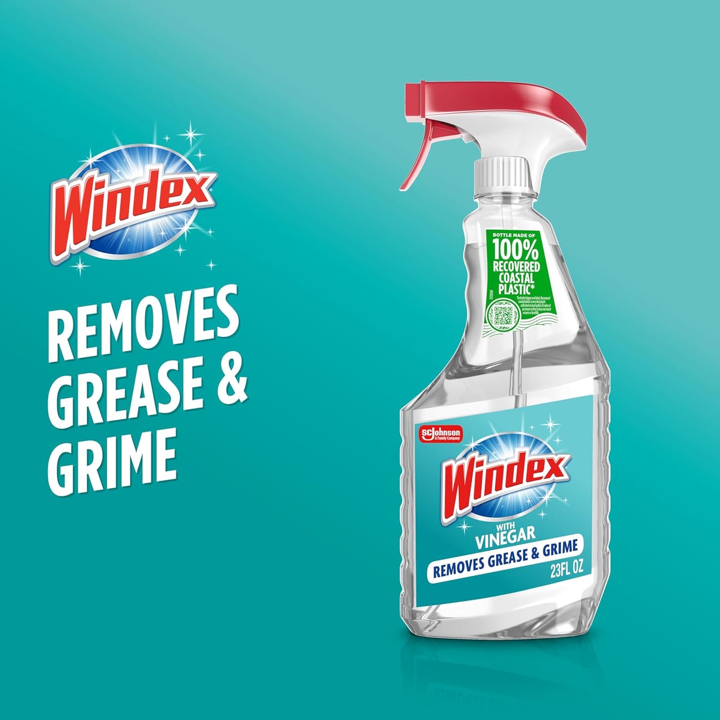 Windex Vinegar Glass Cleaner Spray - Prevents Leakage & Breakage | 23 Fl Oz