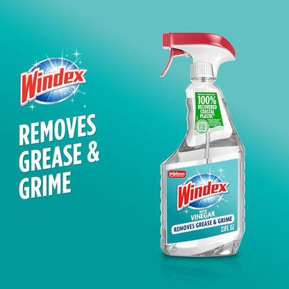 Windex Vinegar Glass Cleaner Spray - Prevents Leakage & Breakage | 23 Fl Oz