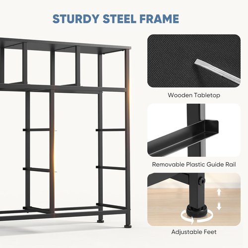 DUMOS 9-Drawer Dresser - Sturdy Fabric Storage Organizer with Metal Frame | Matte Black Finish