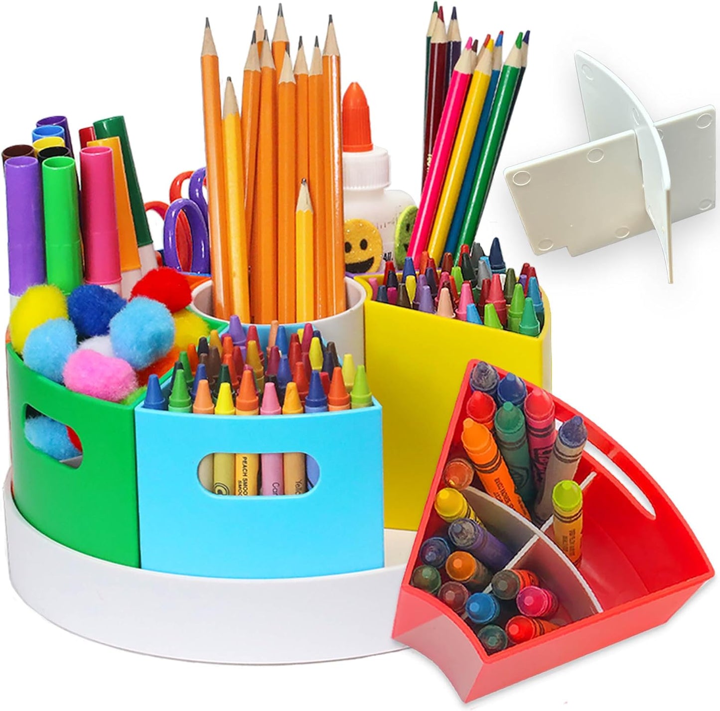PUZZLE EZ Art Supply Storage Organizer - Rotating Lazy Susan Caddy for Crayons, Markers & Pencils