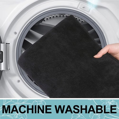 Smiry Memory Foam Bath Mat 30x20, Extra Soft and Absorbent Bathroom Mats, Non Slip Washable Carpet for Floor, Shower and Tub, Black