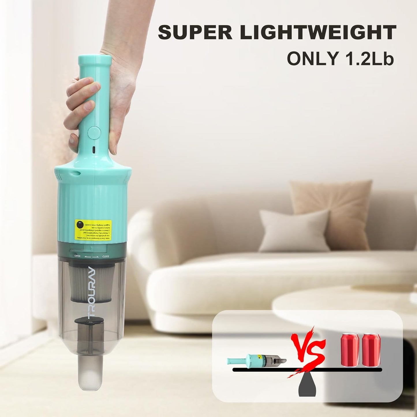 Skiennix 6-in-1 Rechargeable Stick Vacuum Cleaner - Handheld & Versatile for Home & Car Cleaning (Green)