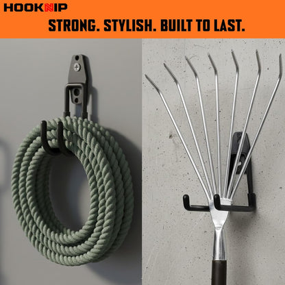 Pack 13 Heavy Duty Garage Hooks - Multi-Sized Wall-Mounted Tool Hangers with Anti-Rust PVC Coating | Ideal for Bikes, Ladders, and Garden Tools