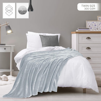 Utopia Bedding Fleece Blanket - Ultra Soft Twin Size Light Grey (60x80 Inches) | Cozy All-Season Microfiber Decor