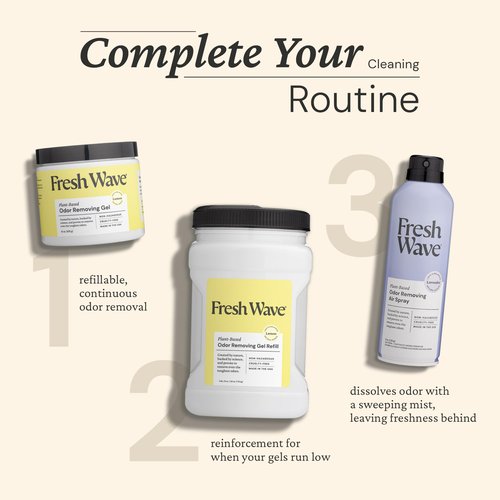 Fresh Wave Lemon Odor Removing Gels Bundle: 2-Pack 15 oz. Gel & 63 oz. Refill