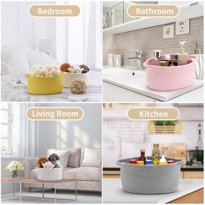 Happyiren Cute Woven Storage Basket - Versatile Organizer with Handle for Gifts | Ideal for Baby Toys & Pet Supplies