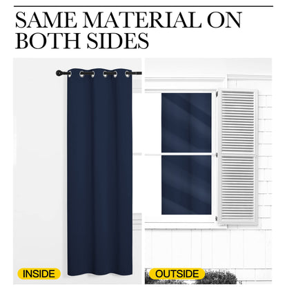 NICETOWN Navy Blackout Curtains 86" Long for Living Room, Thermal Insulated Window Treatment Light Reducing Room Darkening Drapes for Boys Kids Bedroom, Classroom, Apartment (55" W x 86” L, Set of 2)