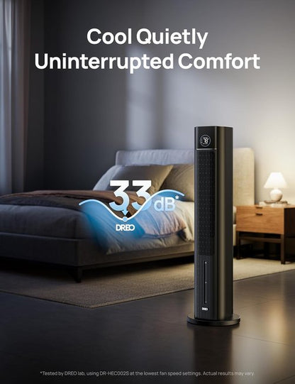 DREO Tower Fan - 43" Oscillating Cooling Fan with Quiet Operation & APP Control | 4 Modes, 12H Timer, Black
