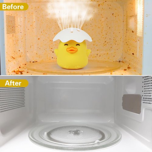 Duck Microwave Cleaner - Effortless Steam Cleaning with Vinegar & Water | Yellow Kitchen Gadget