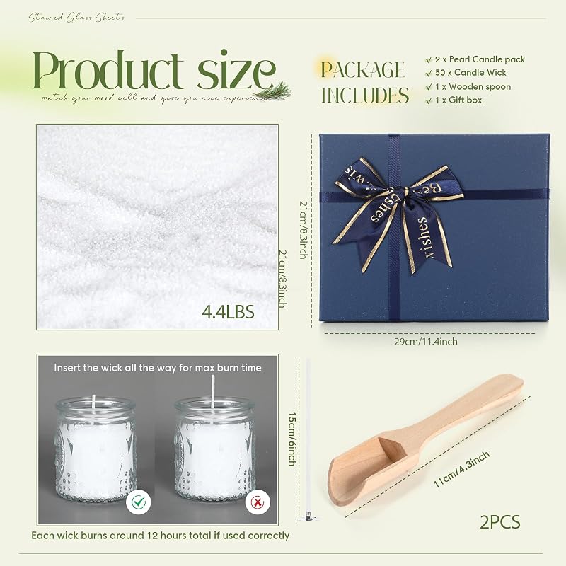 MTLEE 4.4 lb Fir Scented Pearled Candle Wax Kit - Variation: 4+ Fir