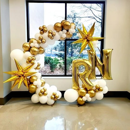 Giant P Gold Alphabet Balloon - 40 Inch Self-Inflating Mylar Foil Letter for Birthday & Graduation Decor