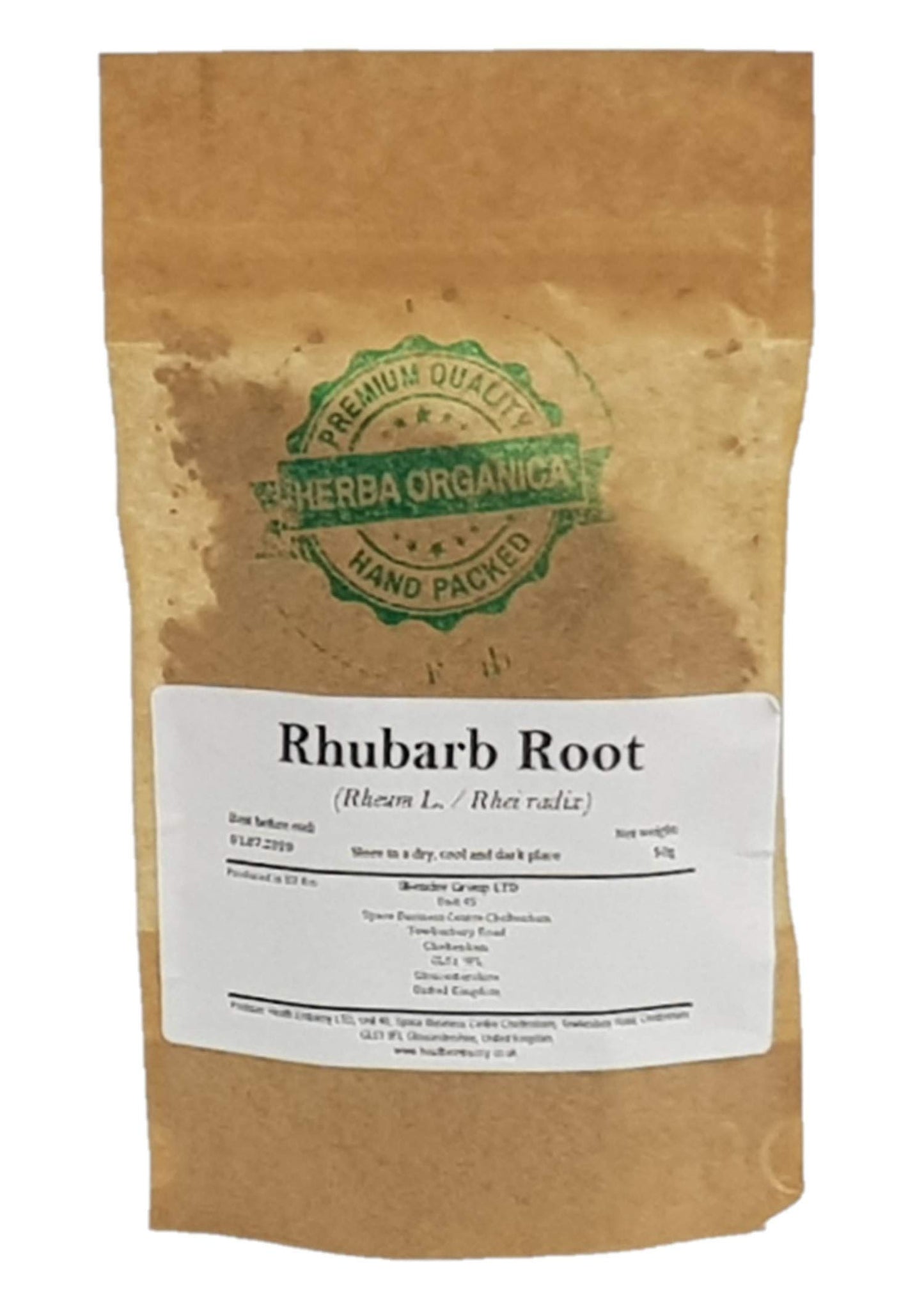 Herba Organica Rhubarb Root - Rheum L - Dried Cut Root Loose Herbal Tea (50g)