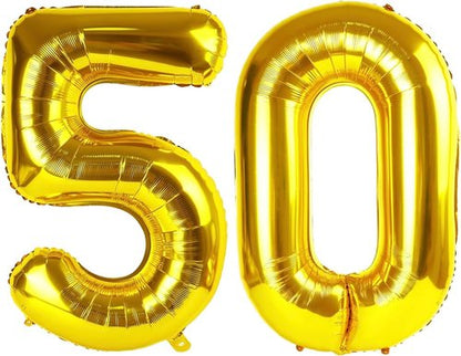 Gold Number 50 Balloon - 40 Inch 50th Birthday Decorations for Men & Women | Elegant Golden Party Supplies