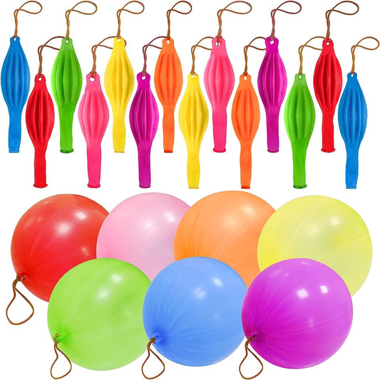 Punch Balloons - 48pcs Neon Party Favors for Kids | Fun Carnival Bounce Balloons with Rubber Bands