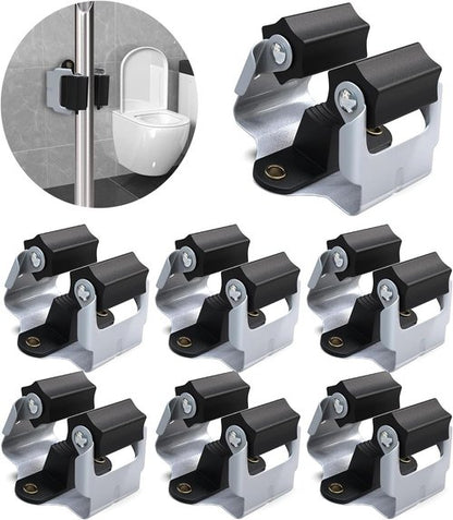 3-H Mop and Broom Holder - Heavy-Duty Wall Mount Organizer for Yard Tools | Black, 6 Pack