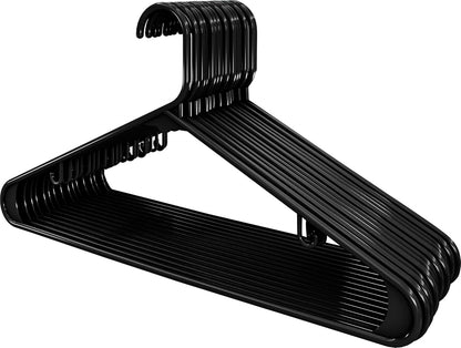 Utopia Home Plastic Hangers - Durable Space-Saving Closet Organizers | 100 Pack in Black for Shirts, Pants & Coats