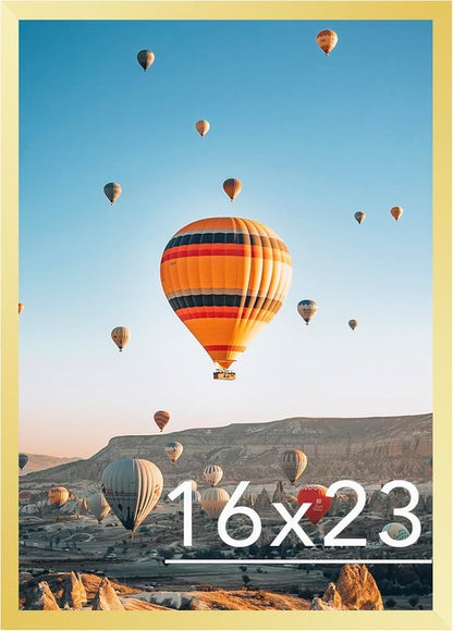 JCJMY 16x23 Gold Picture Frame - Versatile Horizontal & Vertical Wall Hanging for Photos & Posters