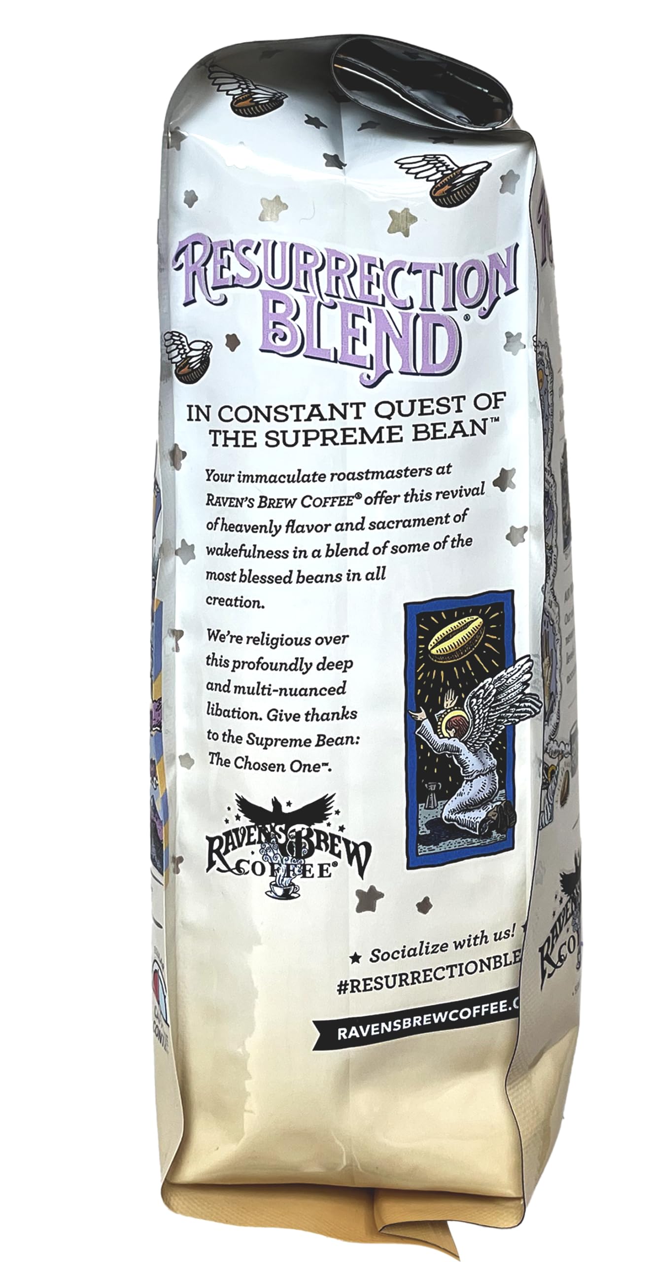 Raven's Brew Coffee Full Bodied Coffee Full City Roast Roast Ground - Resurrection Blend 12oz