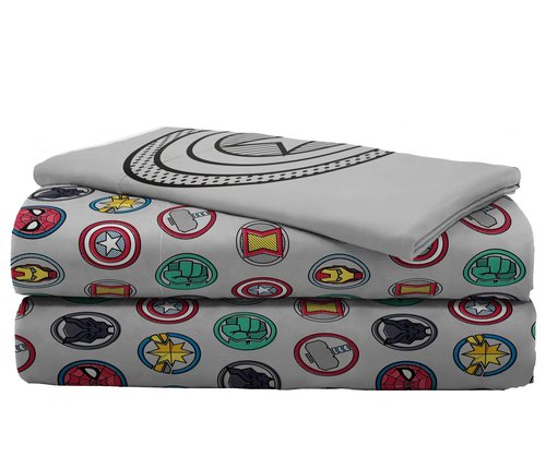 Jay Franco Marvel Avengers Pop 5 Piece Twin Size Bed Set - Includes Comforter & Sheet Set - Super Soft Fade Resistant Microfiber (Official Marvel Product)