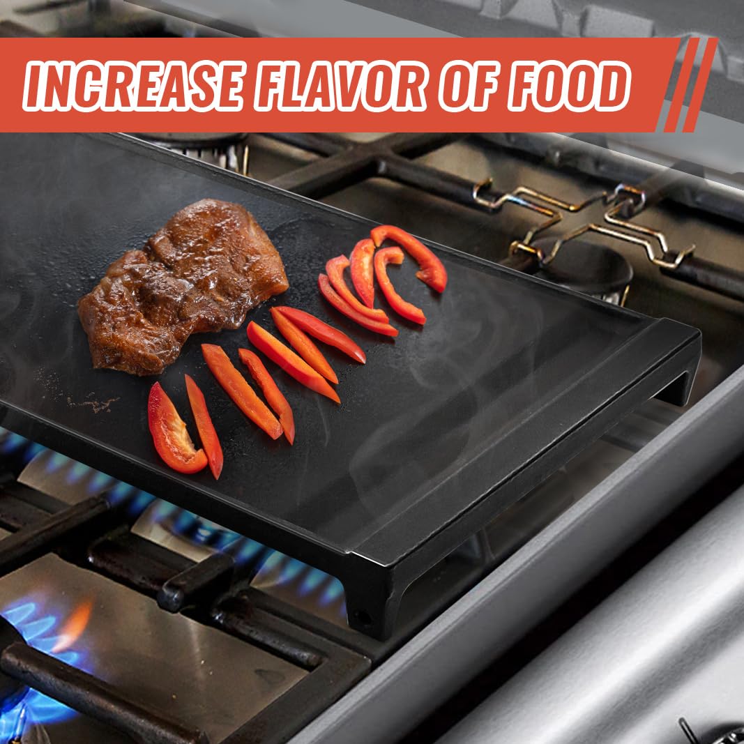 Upgraded WB31X24738 Griddle Replacement for GE Gas Stove, WB31X24998 Cast Iron Center Pan for Gas Range Parts Stove Top Pan Griddle Cooktop