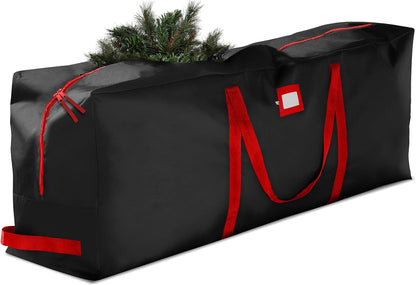 ZOBER Christmas Tree Storage Bag - 600D Oxford Fabric, Waterproof & Tear-Proof - Fits 7.5 Ft Trees - Black